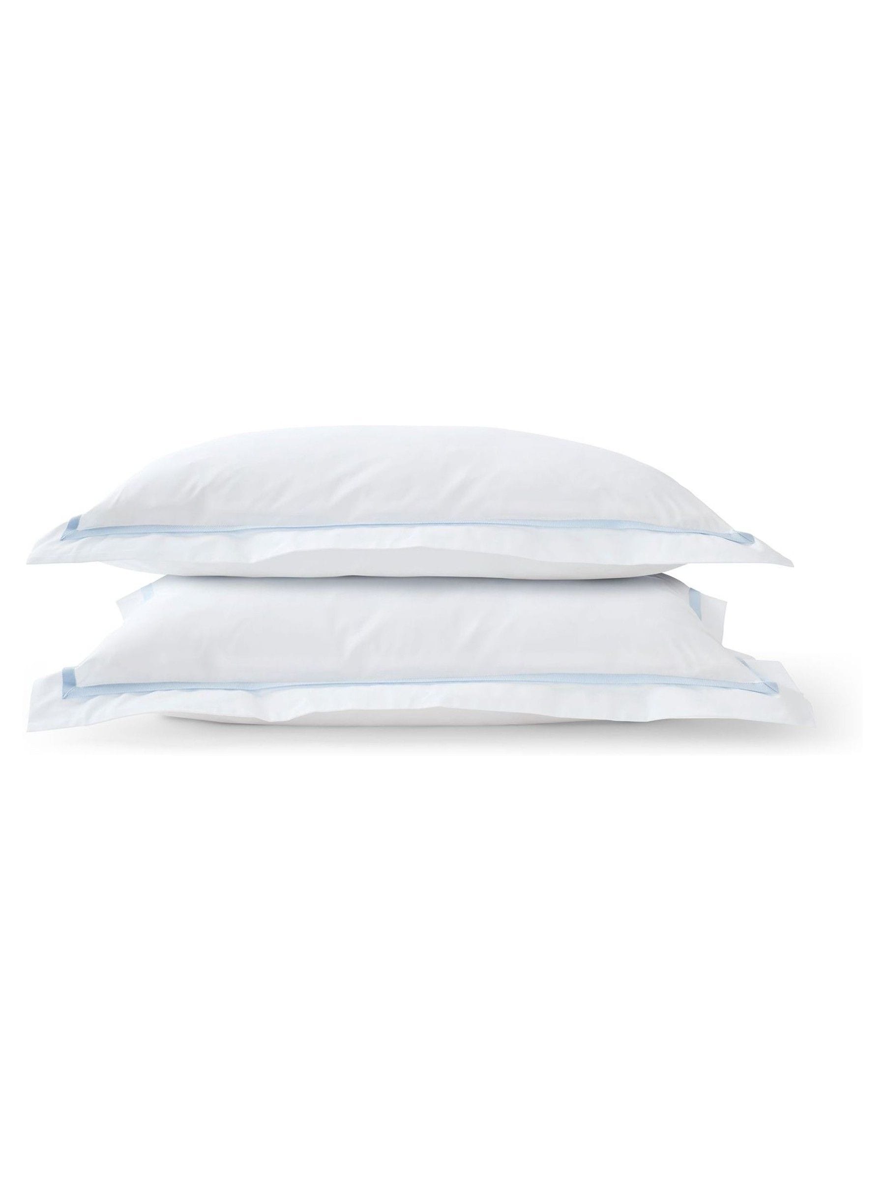 Christy pale blue Beaumont cotton percale pillowcase pair - British product