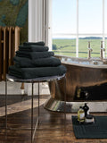 Christy Black Luxe heavyweight Turkish cotton towel, imported from the UK