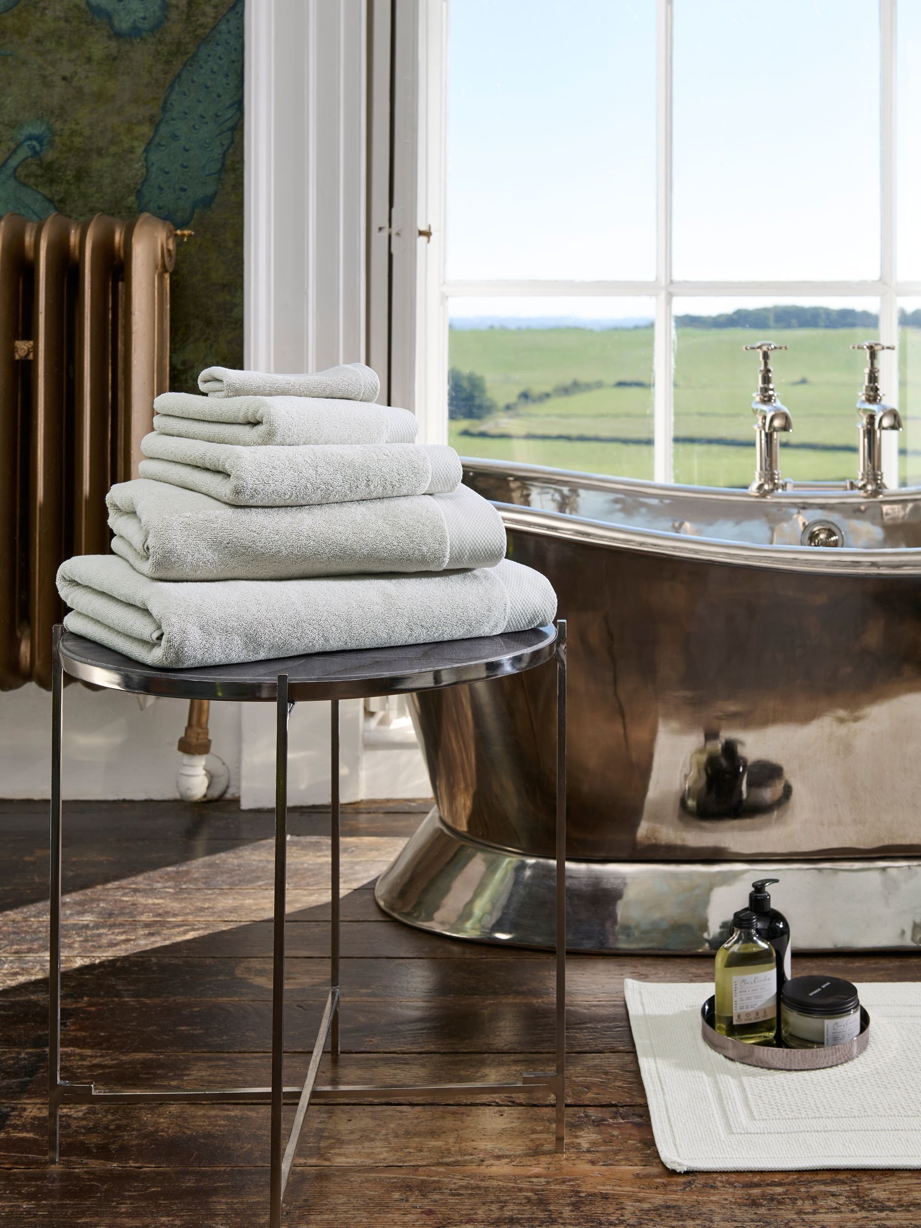 Christy French Grey Luxe heavyweight Turkish cotton towel, imported from the UK