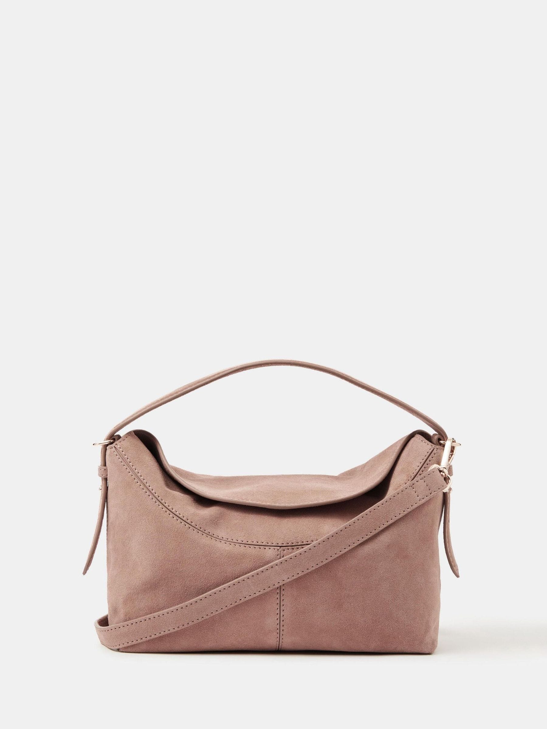 Accessorize brown fold top suede bag, imported from the UK