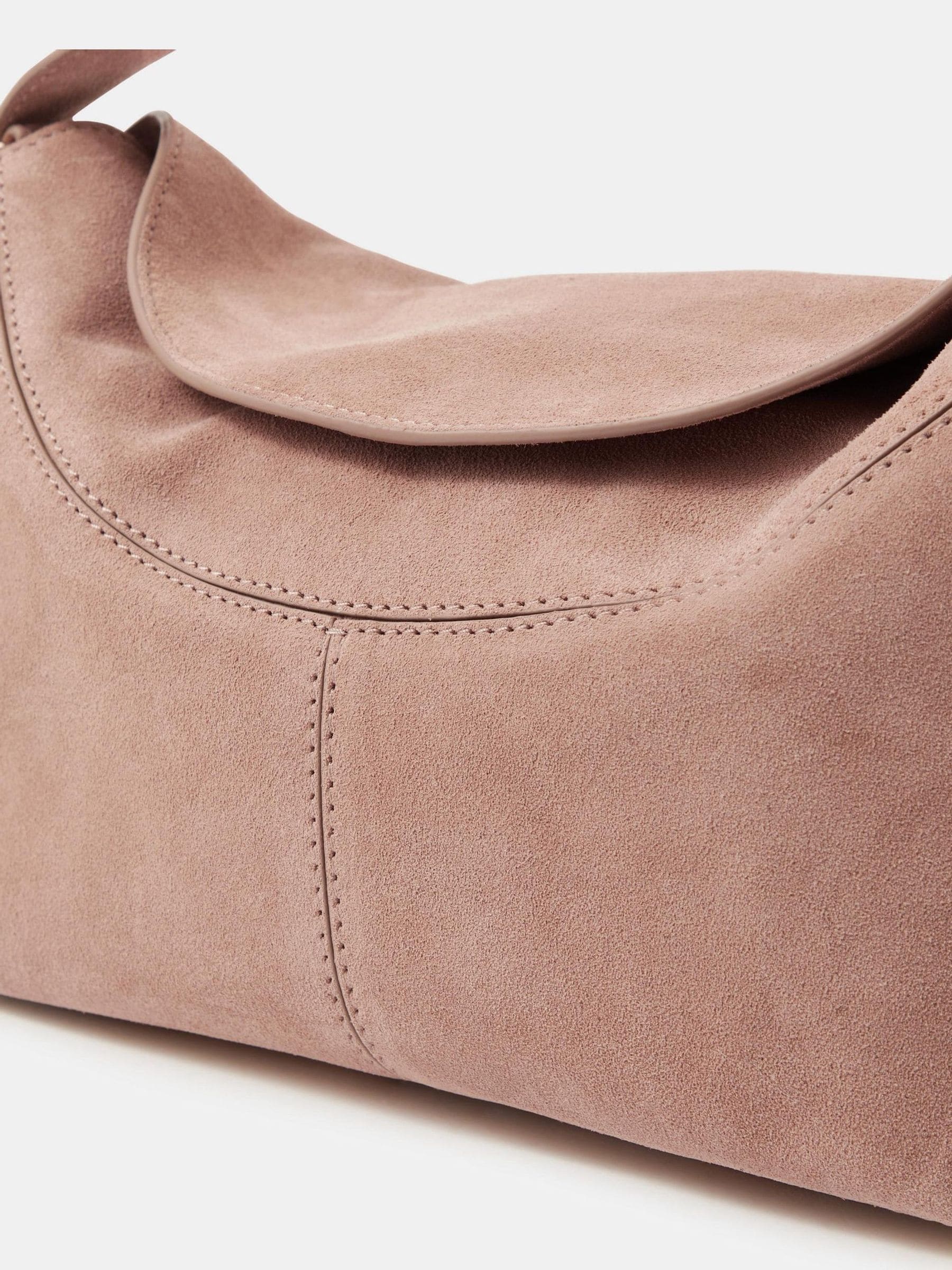 Accessorize brown fold top suede bag, imported from the UK