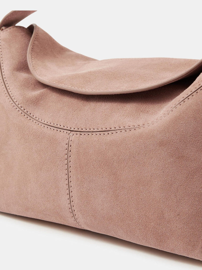 Accessorize brown fold top suede bag, imported from the UK