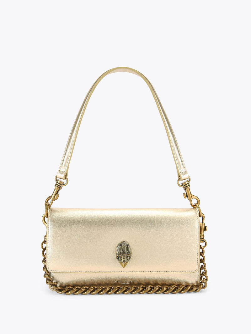 Kurt Geiger London gold lambskin shoulder bag (British brand)