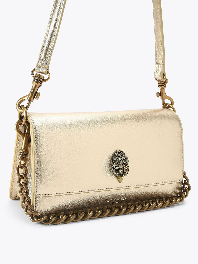 Kurt Geiger London gold lambskin shoulder bag (British brand)