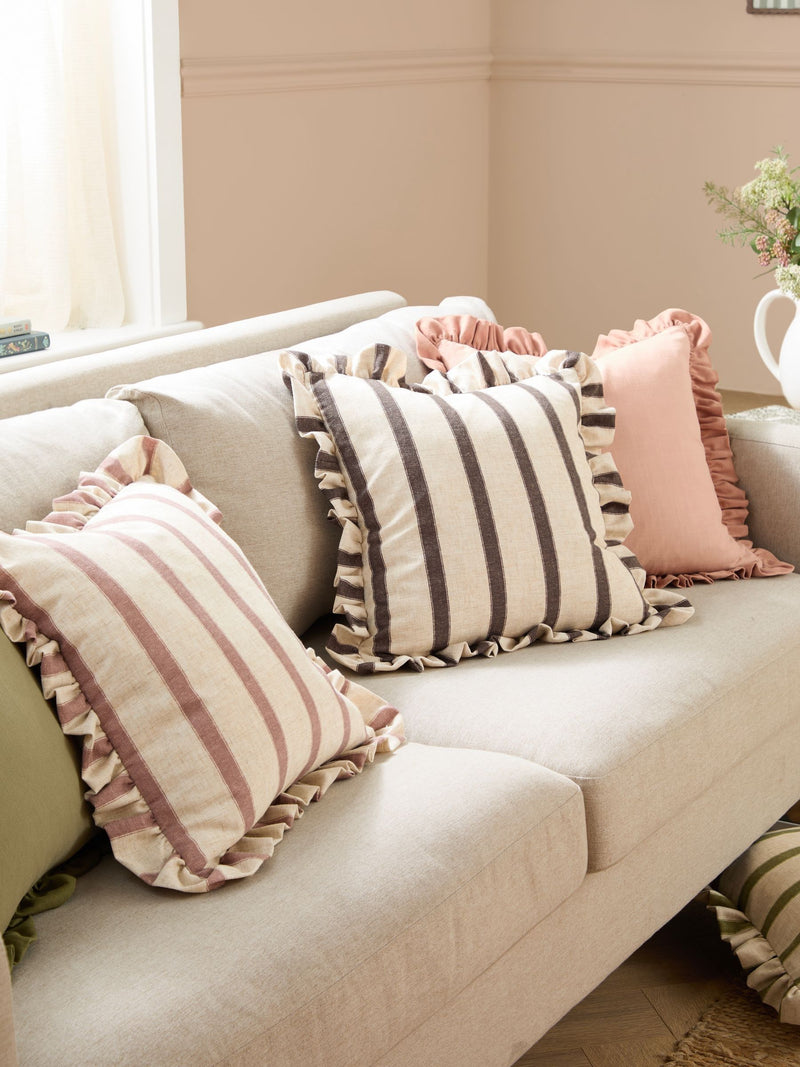 Wylder Effie cotton ruffle cushion 45x45cm (British brand)