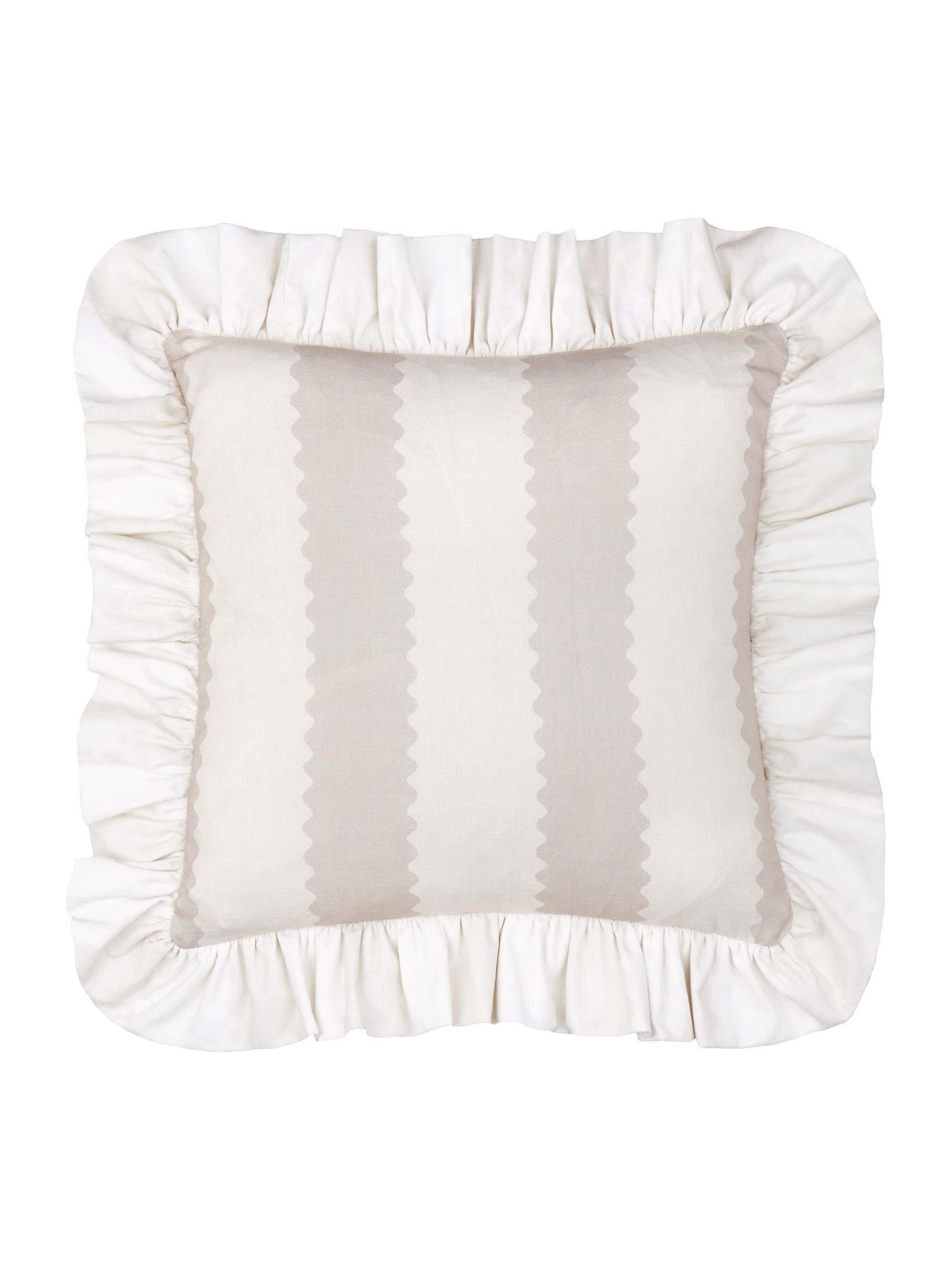 Wylder Birdie Stripe Ruffle cushion 45x45cm, UK version