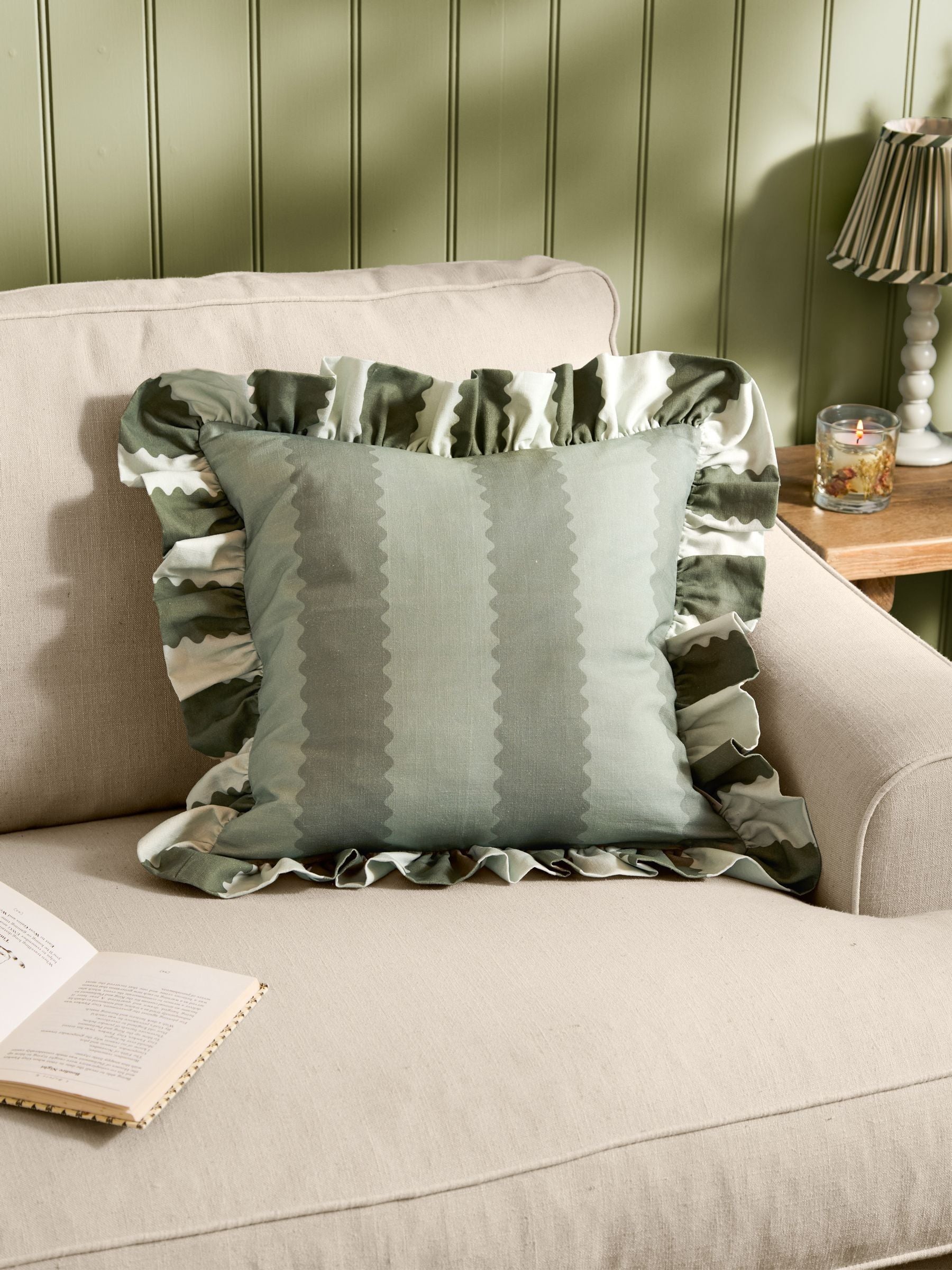 Wylder Birdie Stripe cushion 45x45cm (British brand)