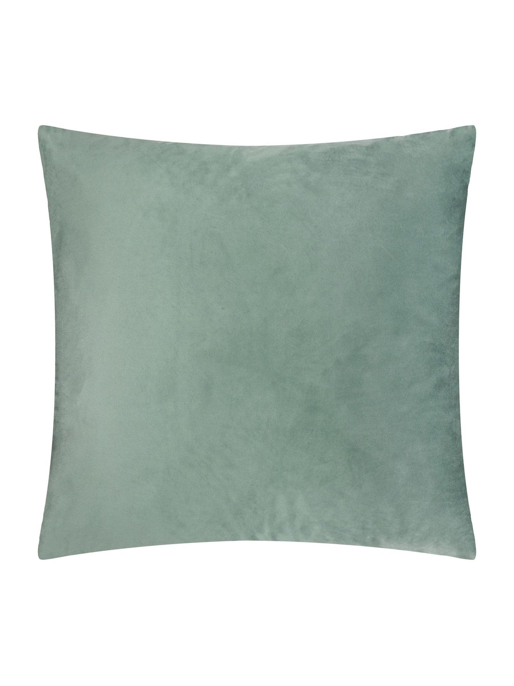 Furn Green Metro Blocks velvet jacquard cushion 45x45cm - British product
