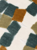 Furn Green Metro Blocks velvet jacquard cushion 45x45cm - British product