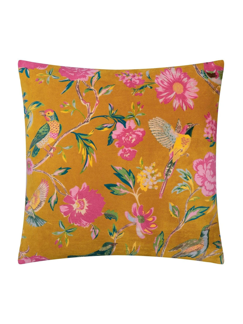 Wylder Gold Aviary cotton velvet cushion 50x50 cm (British brand)