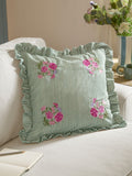 Wylder sage embroidered cushion 50x50, imported from the UK