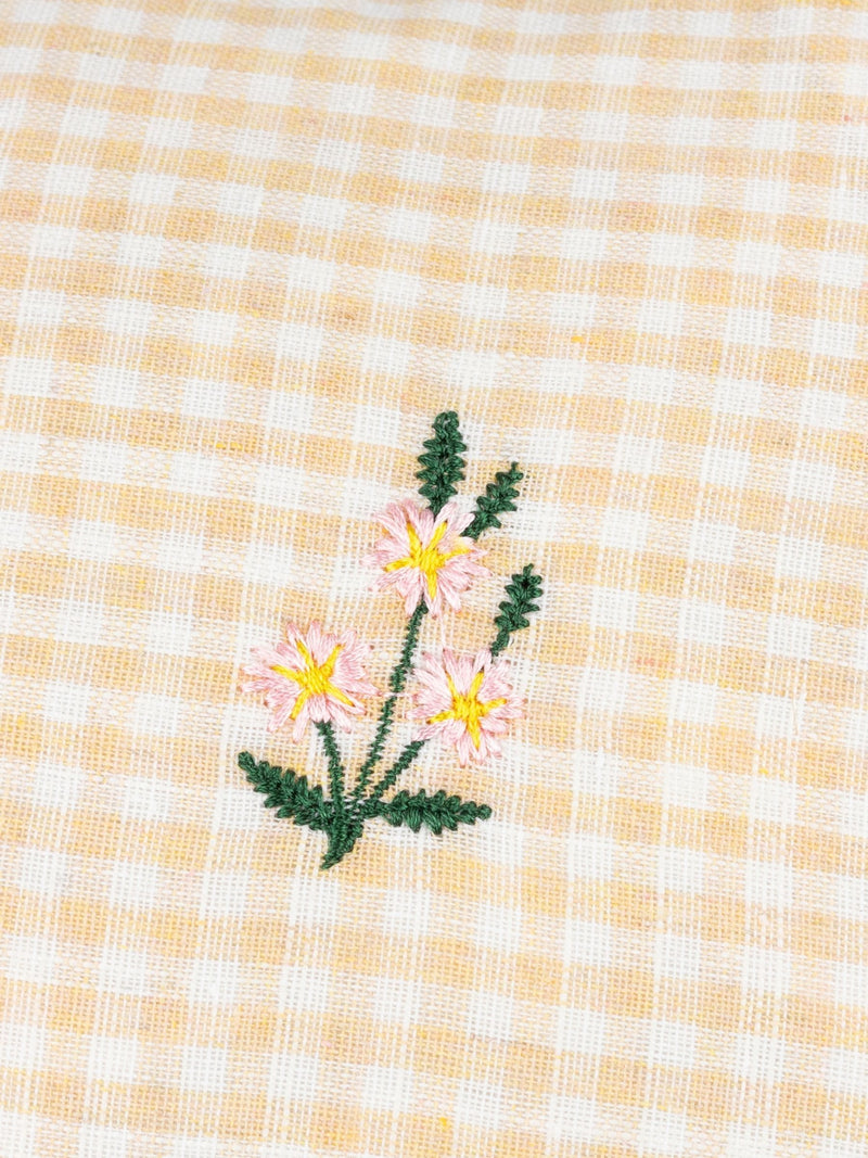 Furn Natural Les Petite Fleurs gingham cushion 30x50cm, UK version