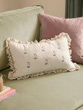 Furn Natural Les Petite Fleurs gingham cushion 30x50cm, UK version