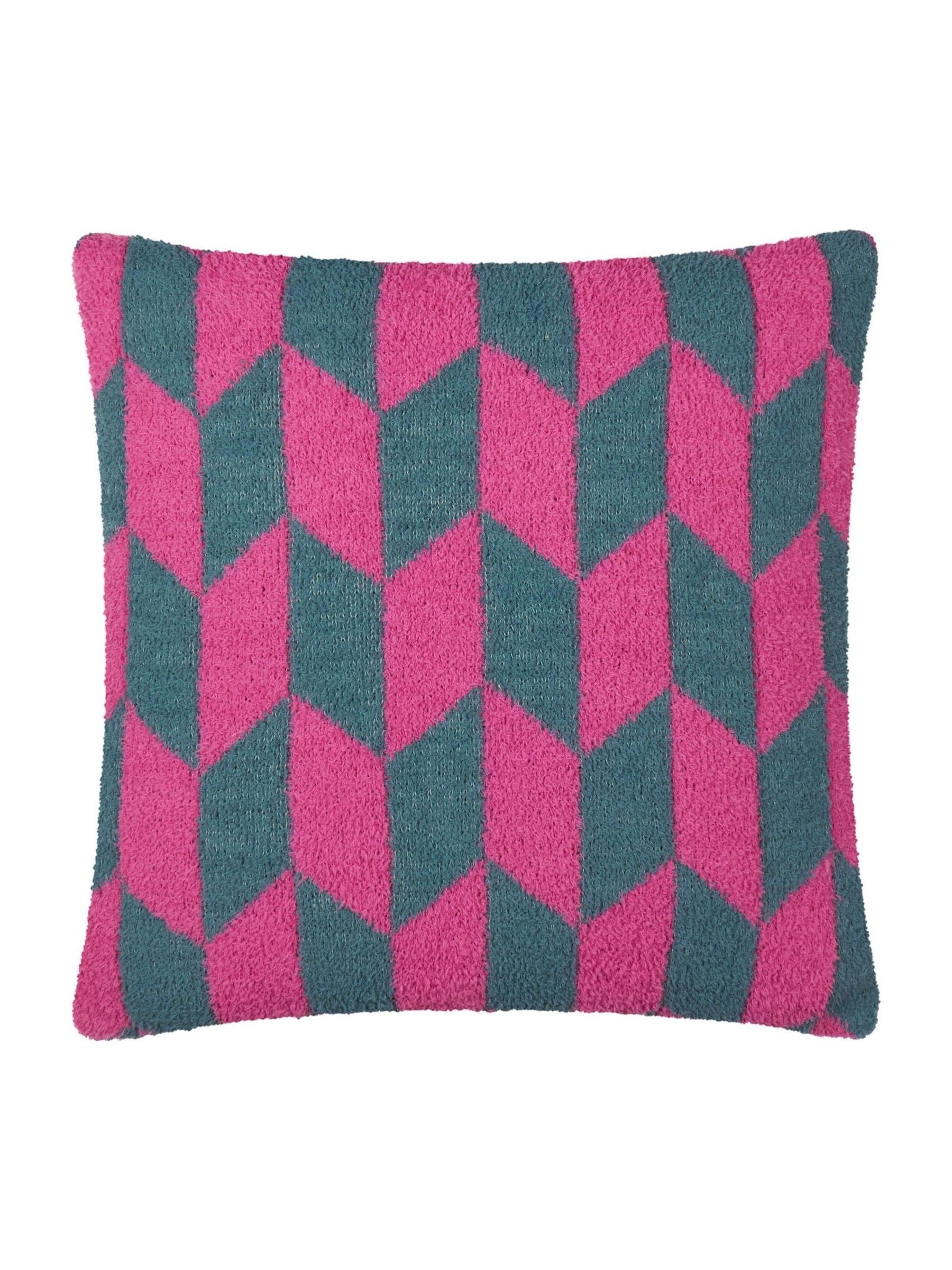 Furn retro pink geometric fibre filled cushion 45x45cm (British brand)