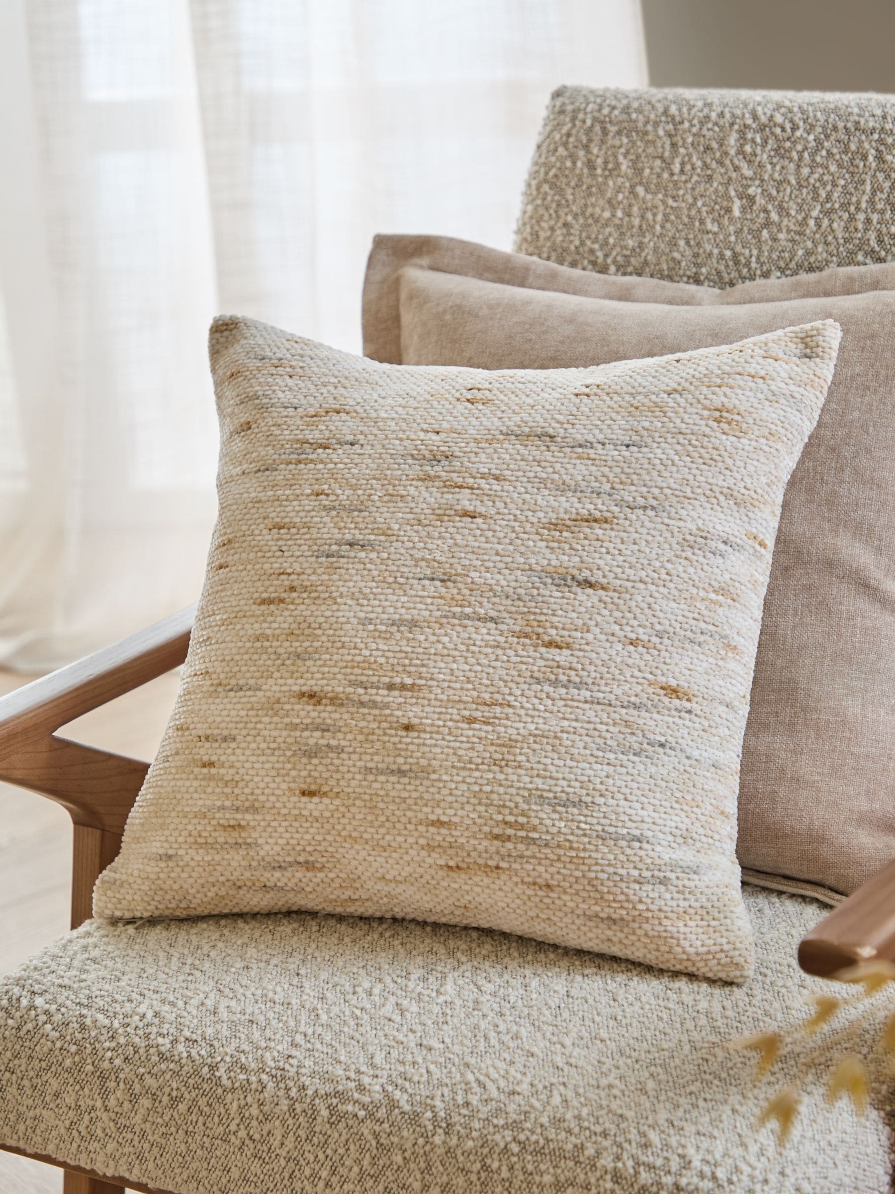 Yard Natural Malvern Chenille Feather Filled Cushion