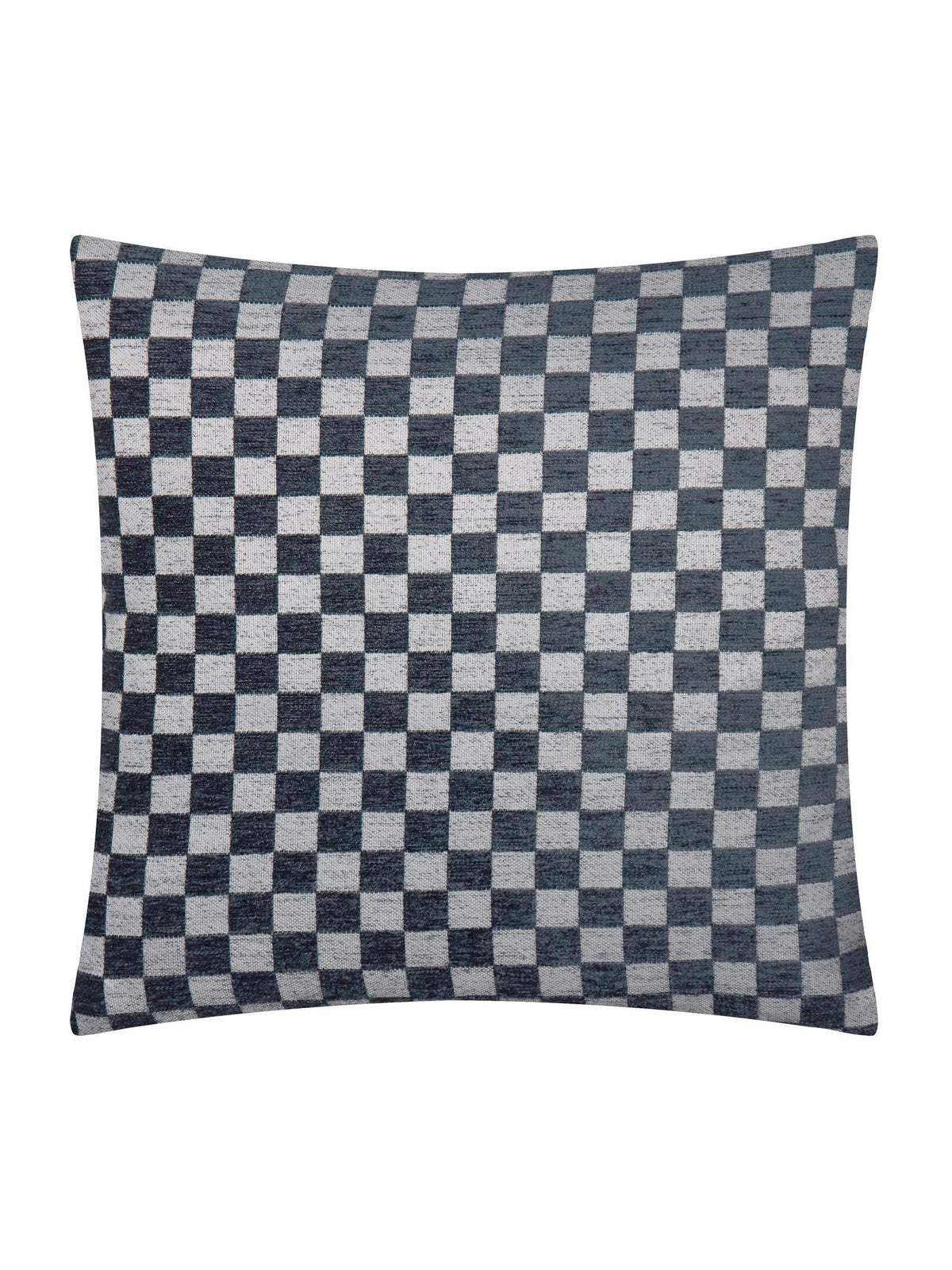 HÖEM Larro Smoke Green Chenille Checkerboard Feather Filled Cushion 45x45