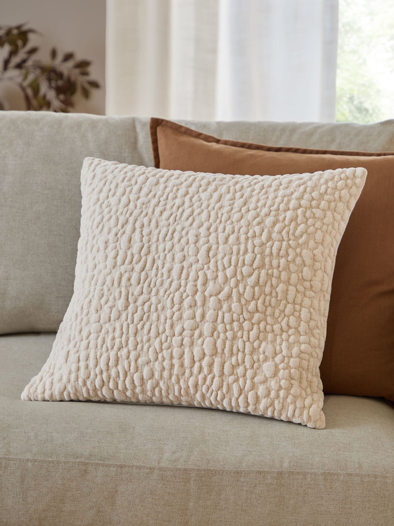 Yard Natural Pebble Textured Chenille Feather Filled Cushion