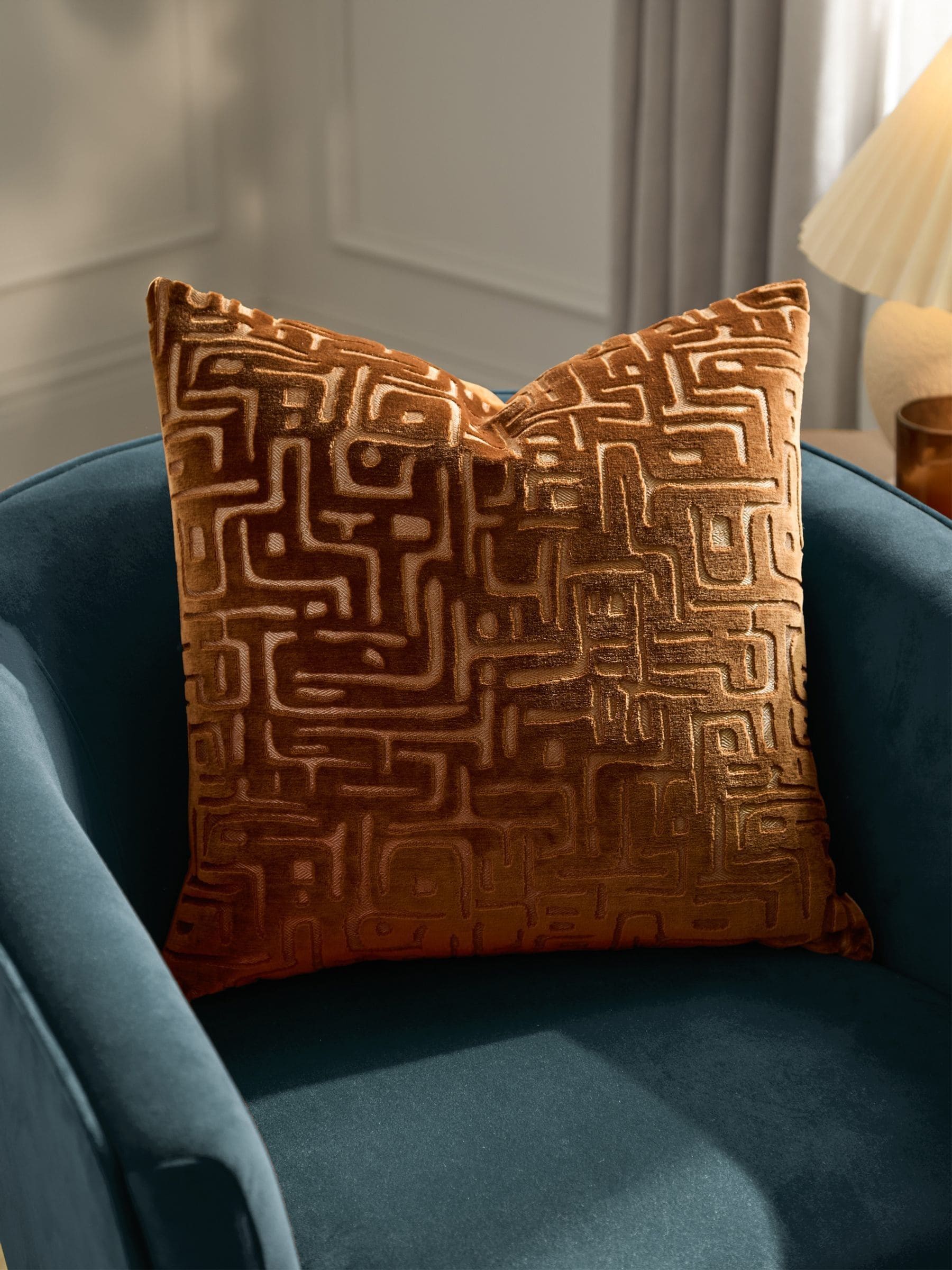 HÖEM Smoke Green velvet cushion 45x45, imported from the UK