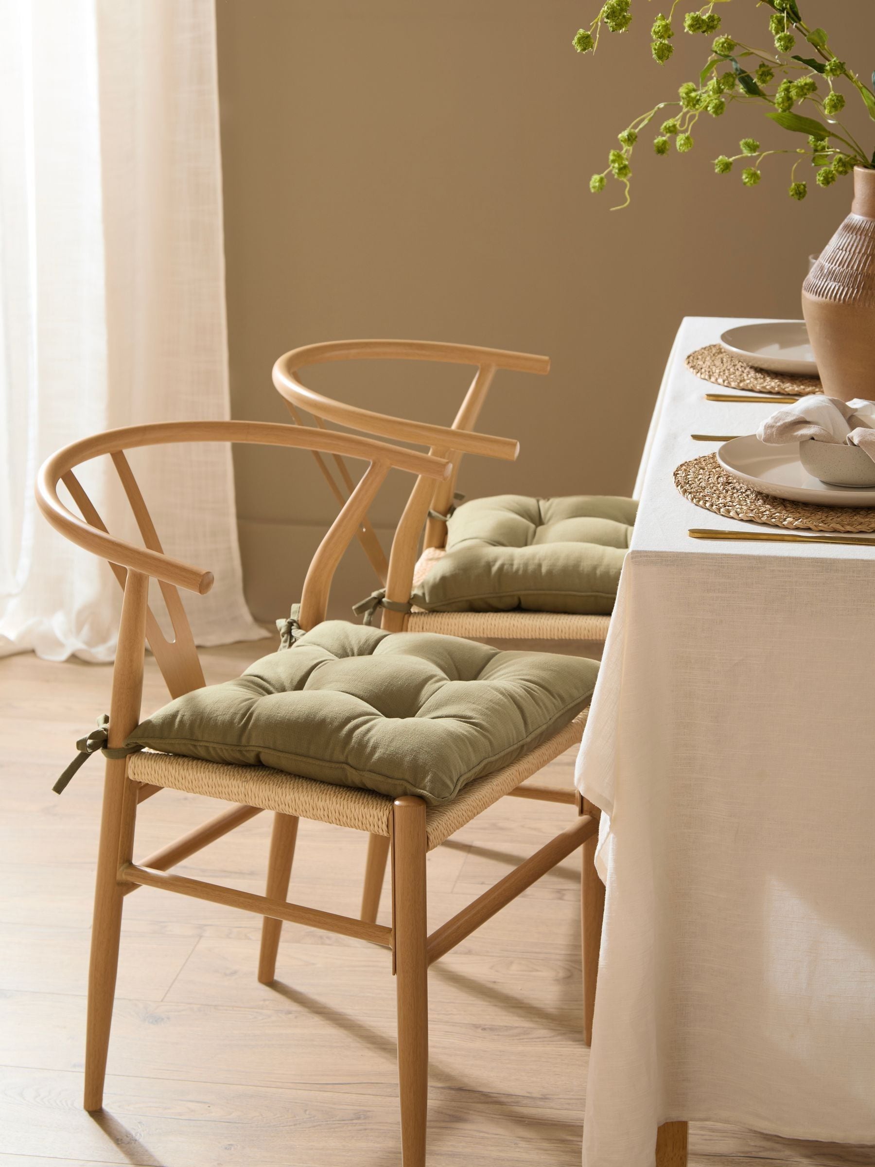 Yard 2 Pack Slub Cotton Seat Cushions 40x40cm