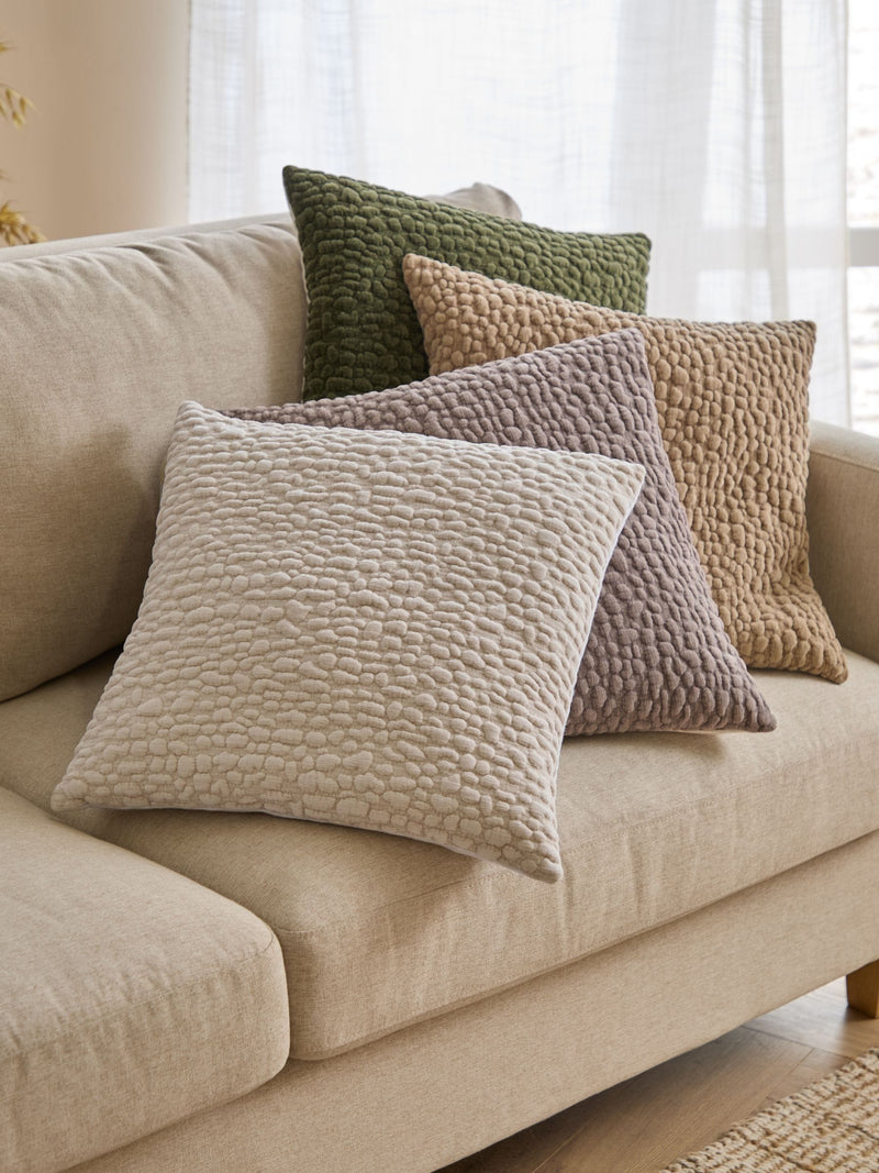 Yard Pebble textured chenille cushion 45x45cm, imported from the UK