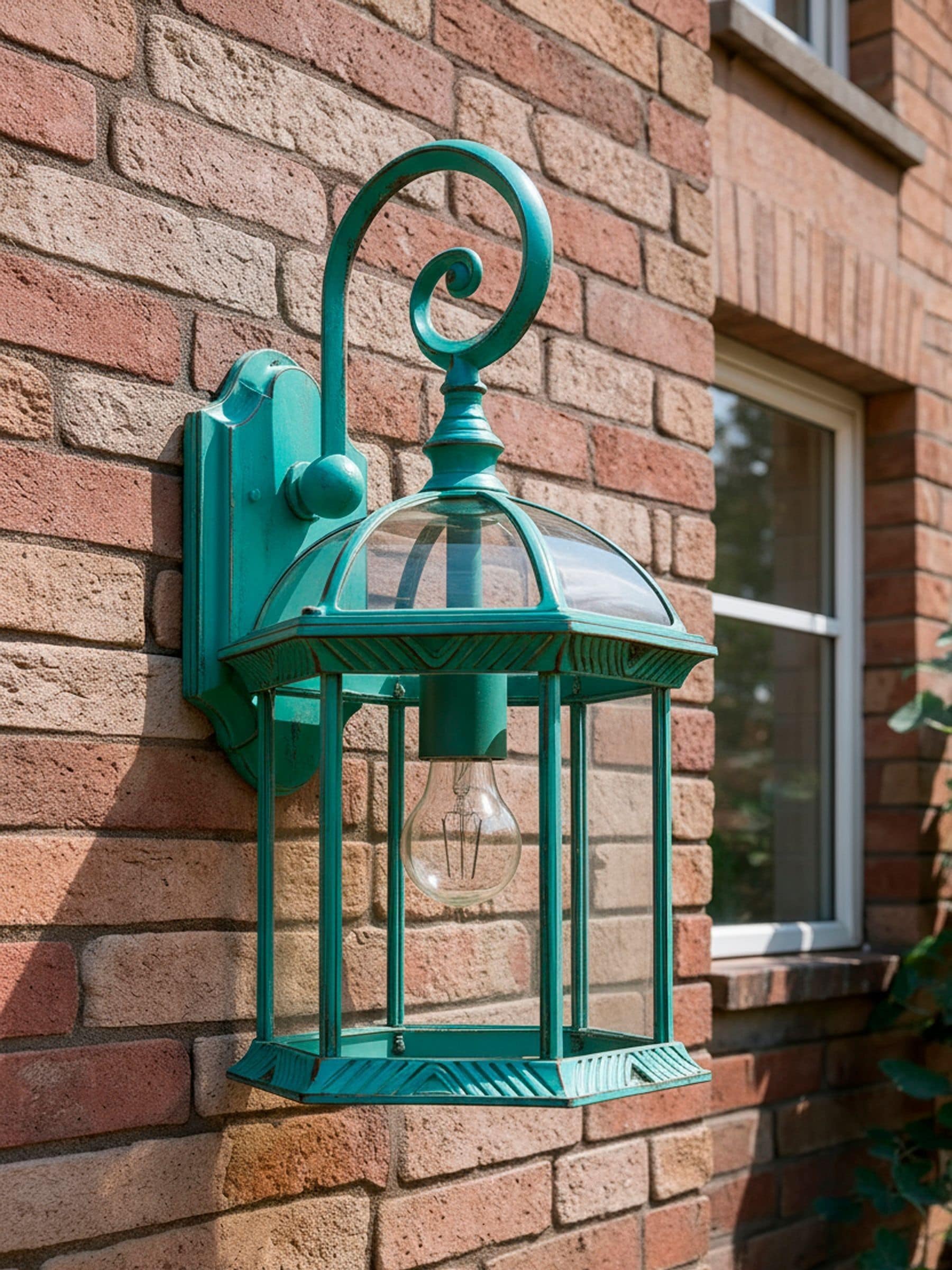 BHS Corbin large lantern Verdi Gris finish, UK version