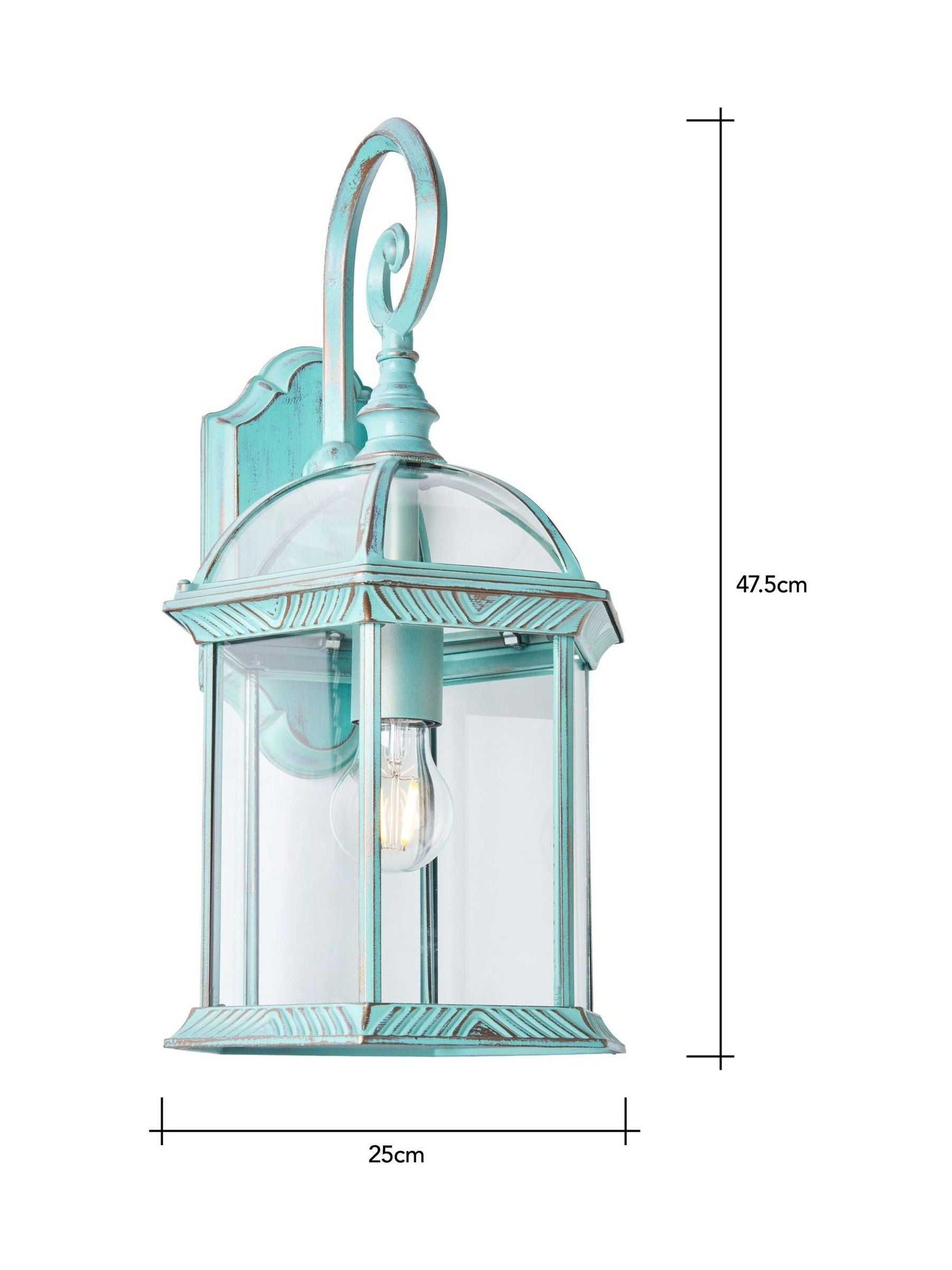 BHS Corbin large lantern Verdi Gris finish, UK version