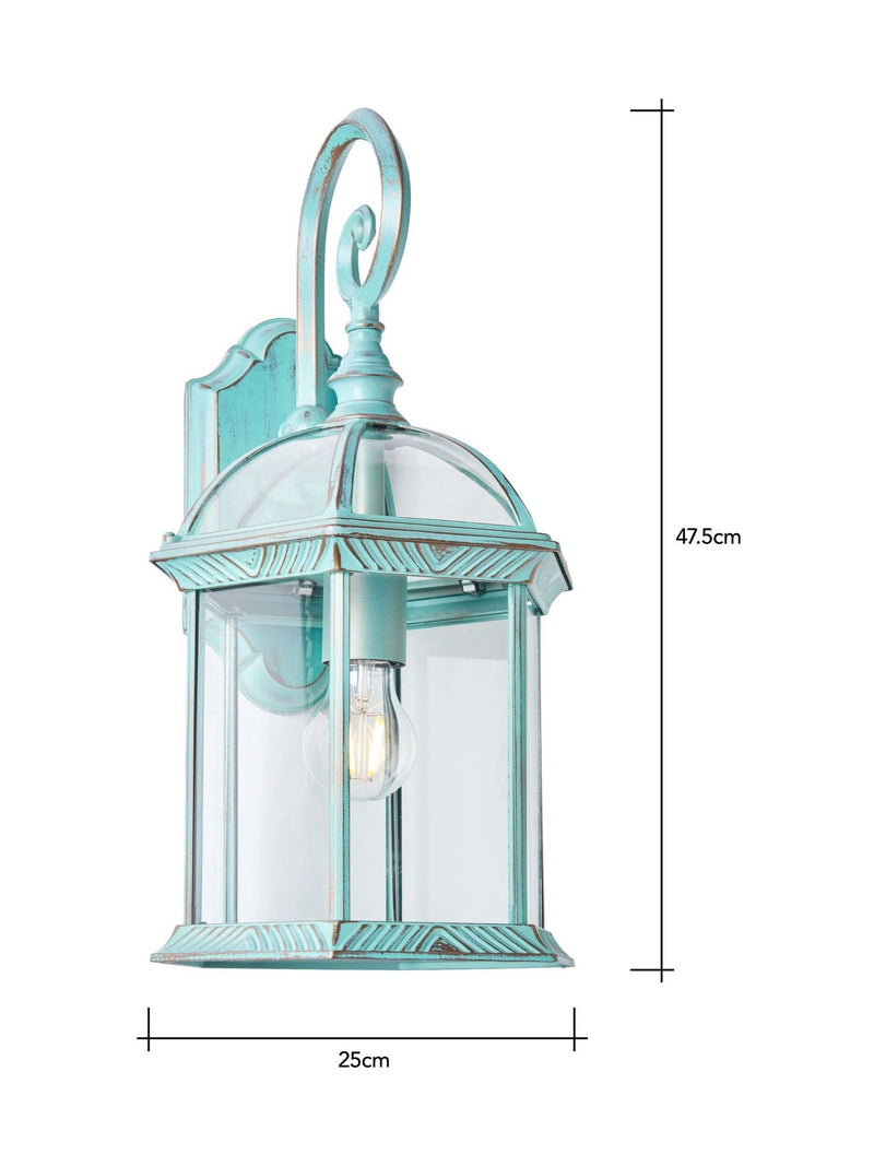 BHS Corbin large lantern Verdi Gris finish, UK version
