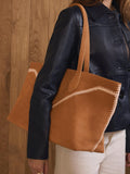 Mint Velvet brown Tula suede large tote bag, imported from the UK