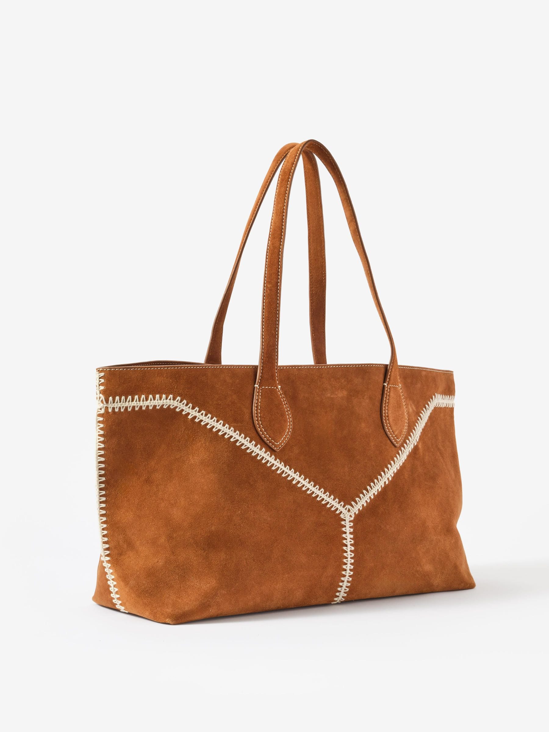Mint Velvet brown Tula suede large tote bag, imported from the UK