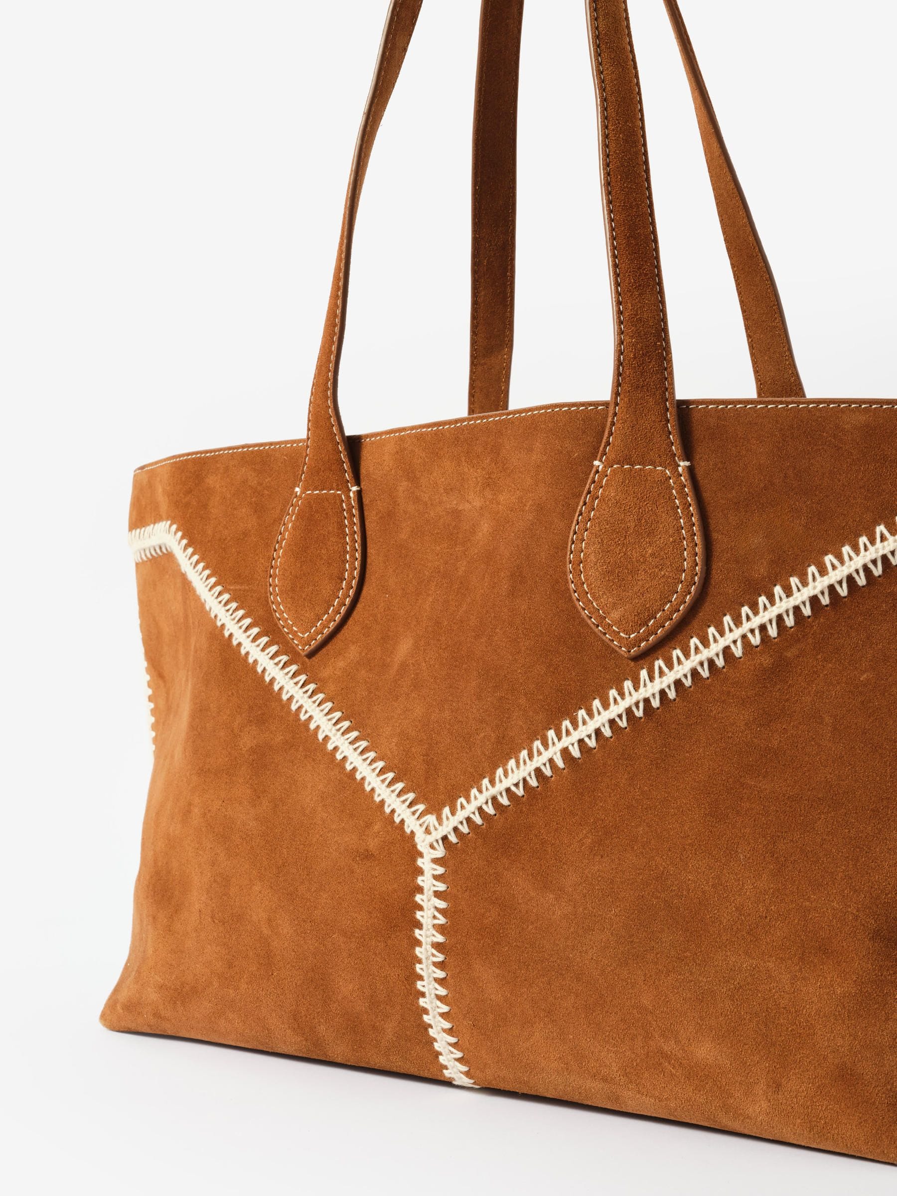 Mint Velvet brown Tula suede large tote bag, imported from the UK