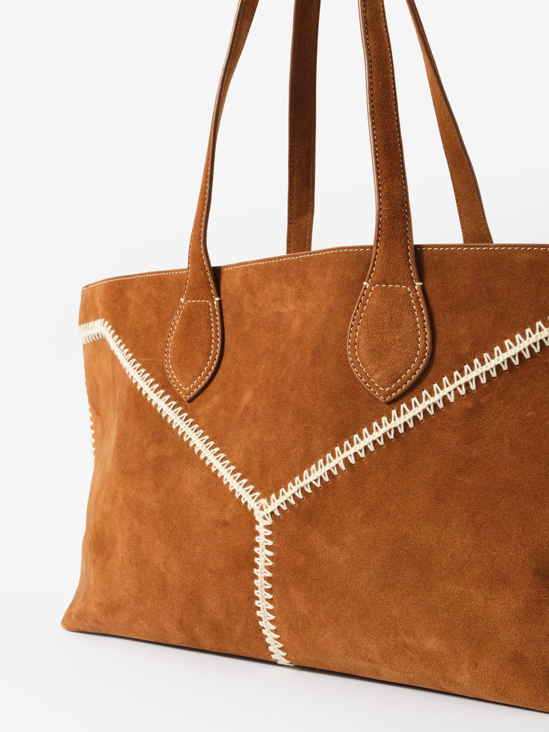 Mint Velvet brown Tula suede large tote bag, imported from the UK