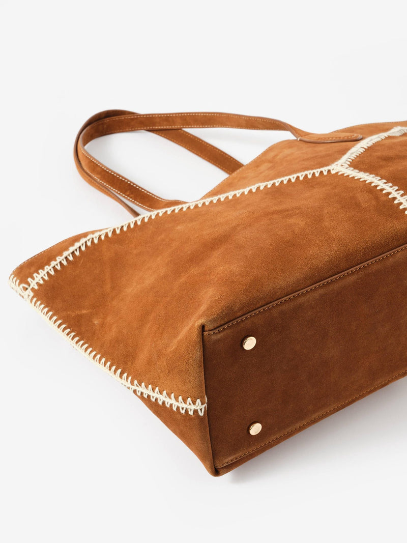 Mint Velvet brown Tula suede large tote bag, imported from the UK