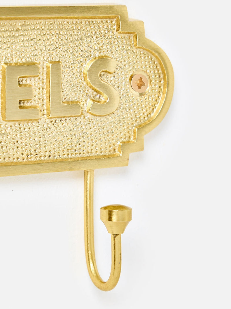 Oliver Bonas gold hook towel engraved spotty surface - British product