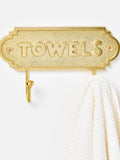 Oliver Bonas gold hook towel engraved spotty surface - British product