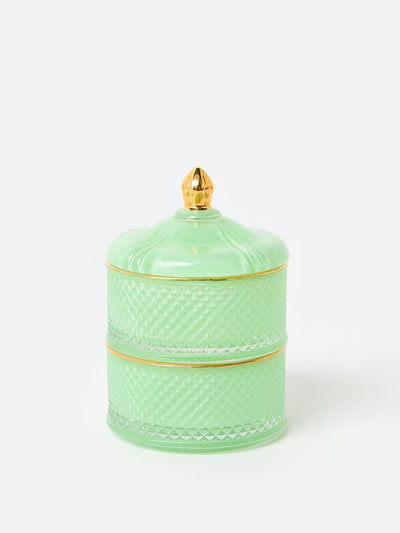 Next Oliver Bonas Mint Green Ola & Gold Stacking Jewellery Storage Pot 15cm- Buy online at McGrocer