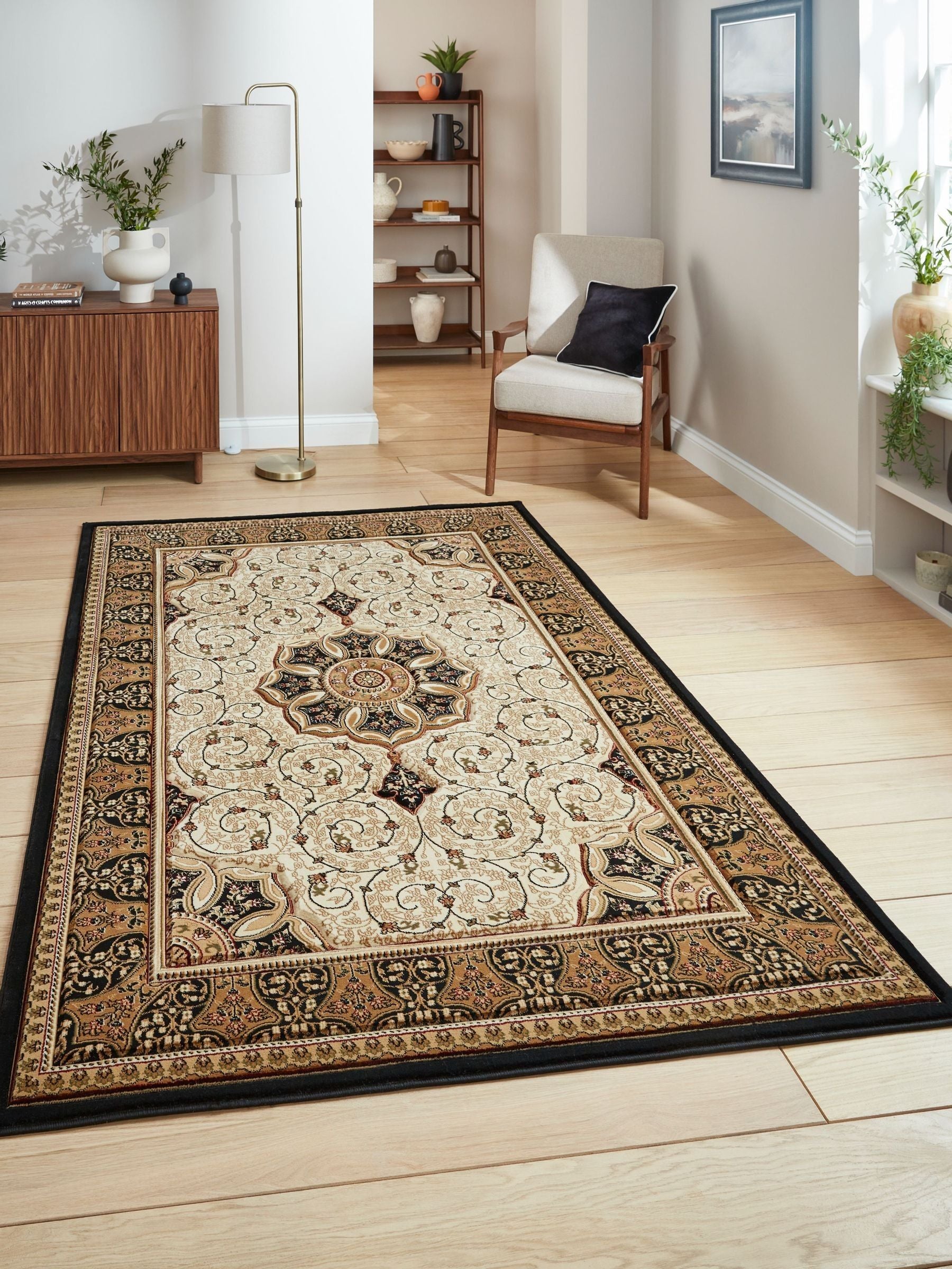 Think Rugs Black Heritage traditional rug (British brand)