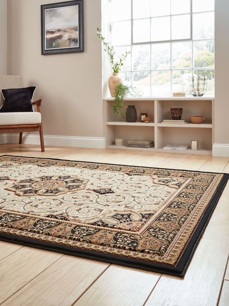 Think Rugs Black Heritage traditional rug (British brand)