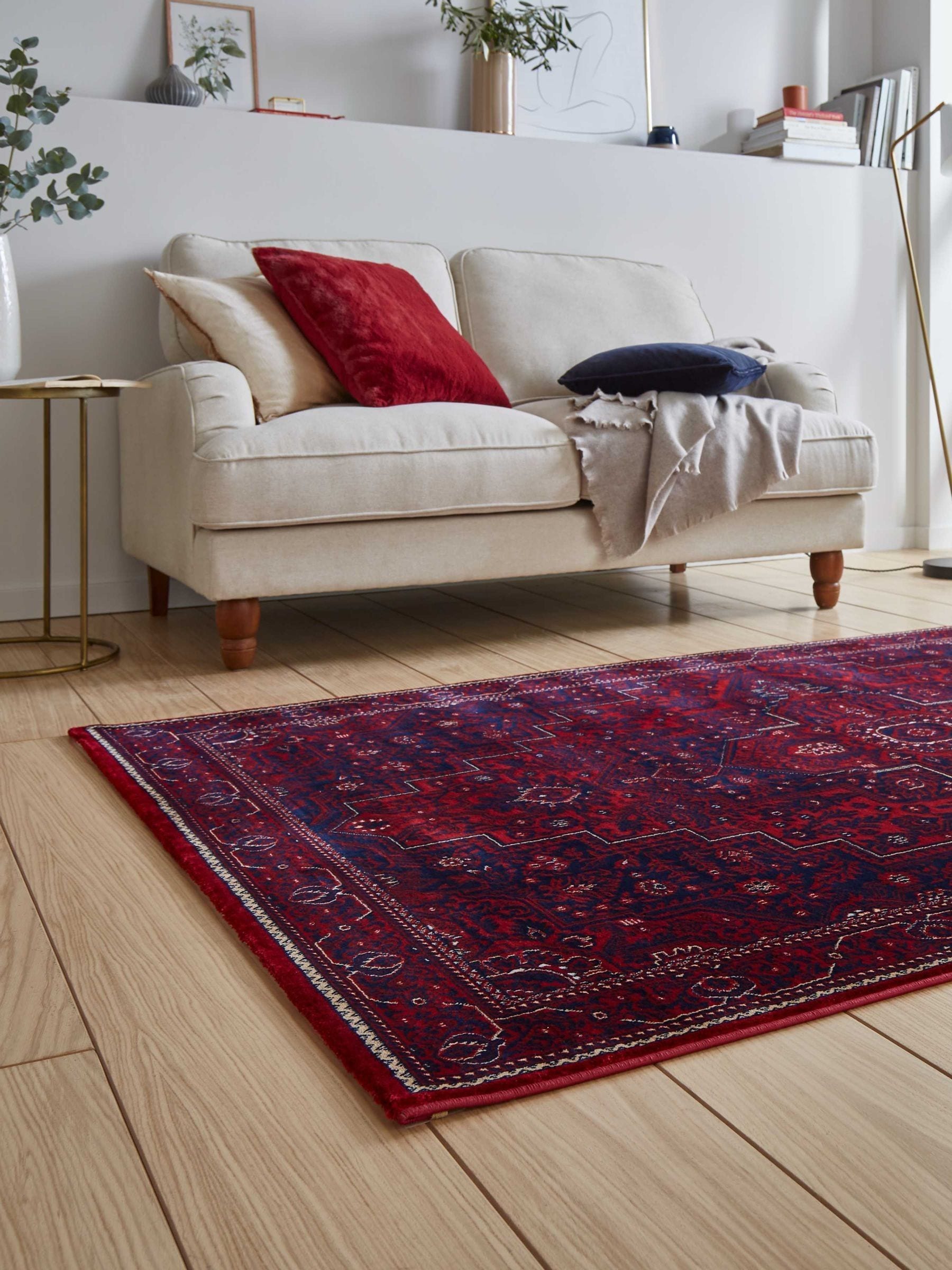 Think Rugs red Dubai traditional rug, imported from the UK