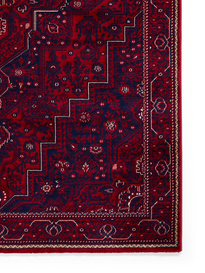 Think Rugs red Dubai traditional rug, imported from the UK