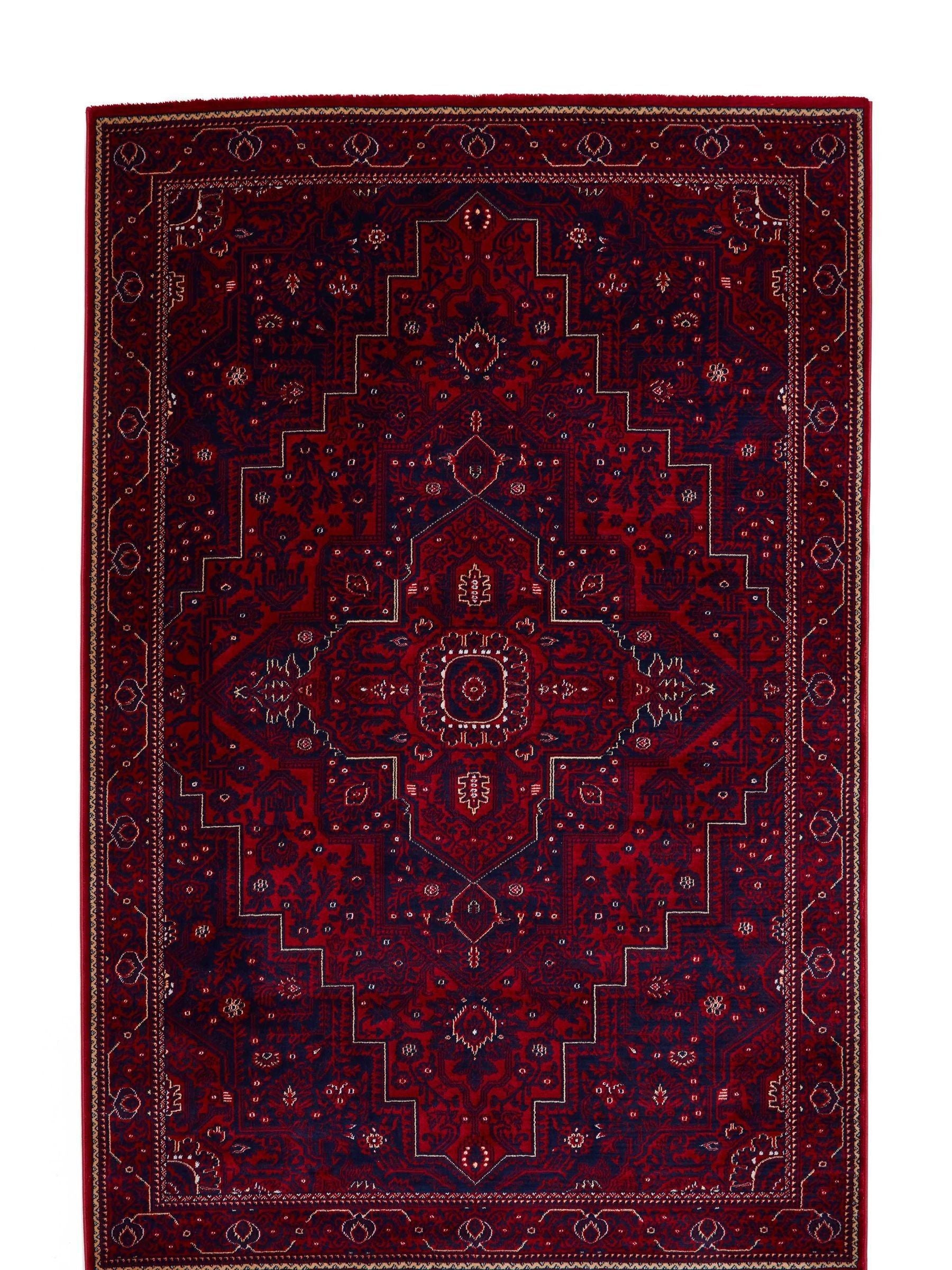 Think Rugs red Dubai traditional rug, imported from the UK