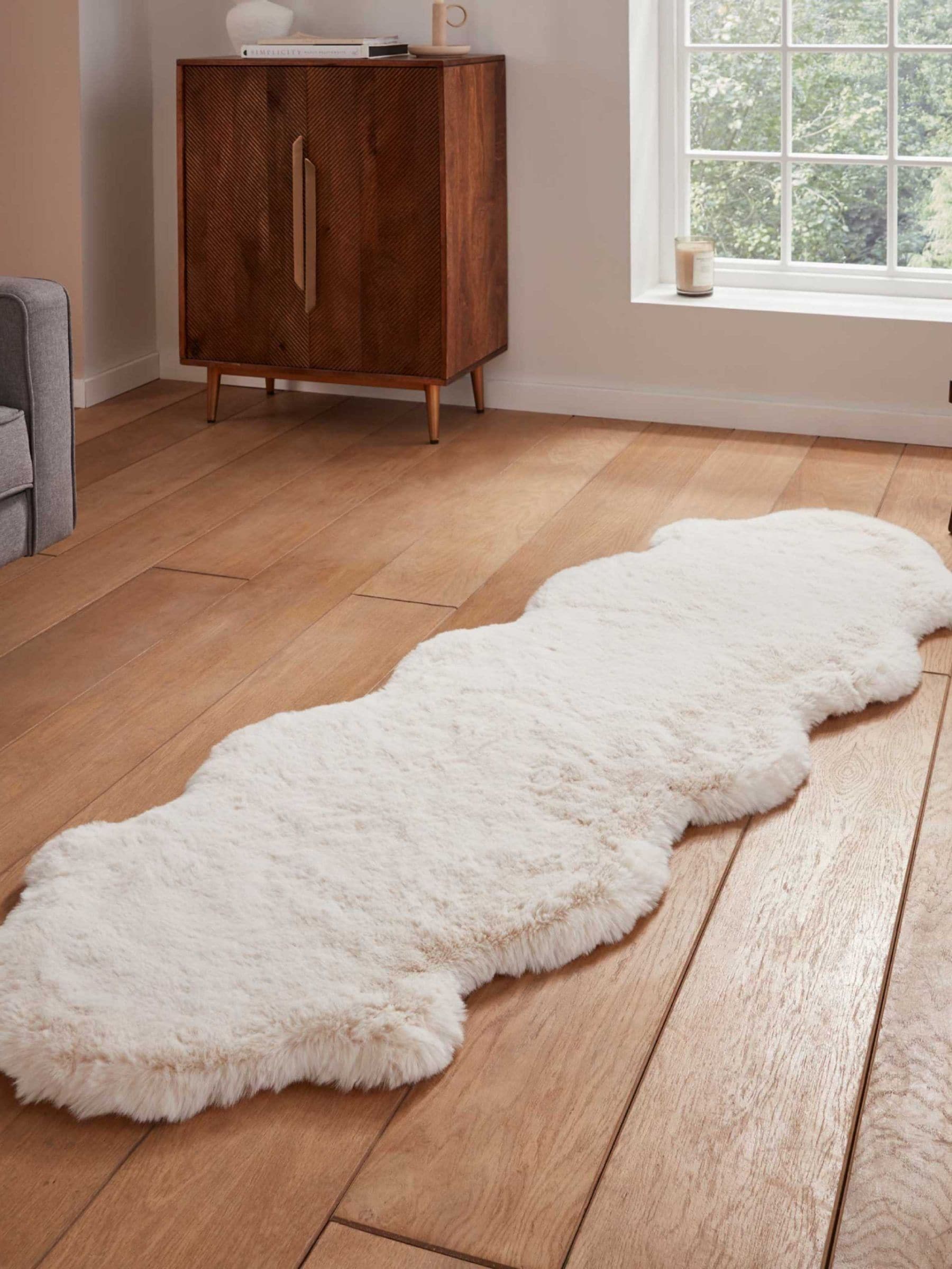 Think Rugs Navy Super Teddy Double Sheepskin Plain Shaggy Rug 60cm x 180cm
