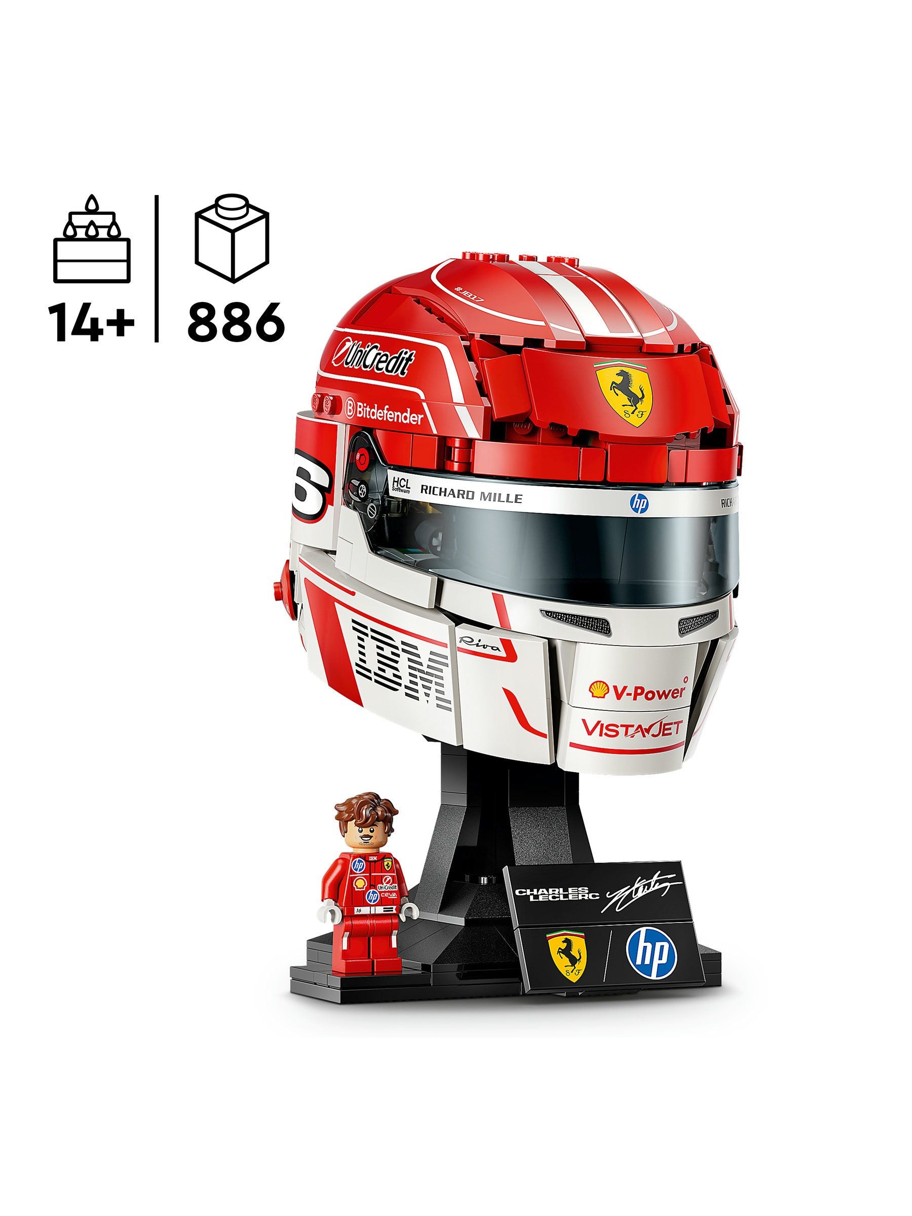 LEGO Charles Leclerc Ferrari helmet building kit (British brand)