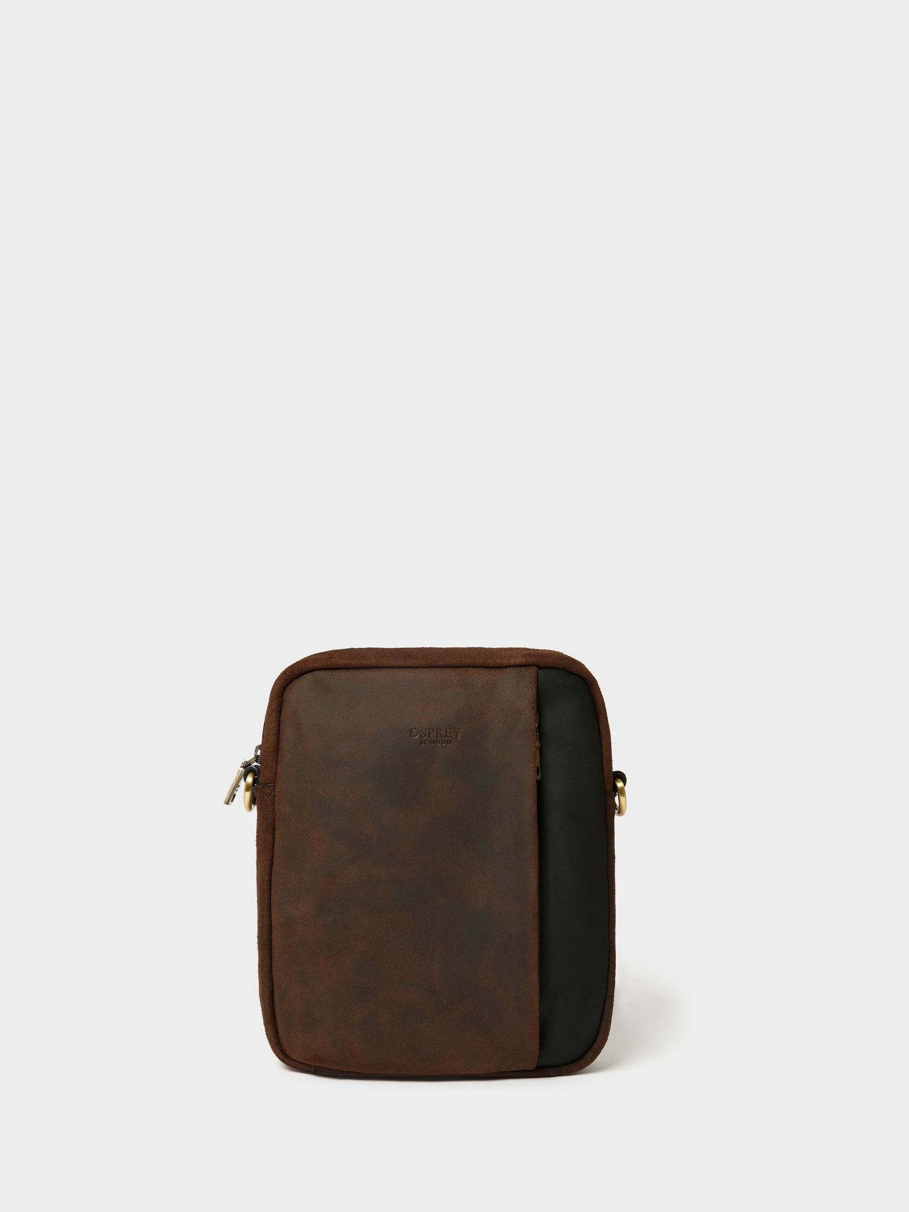 Osprey London Jenson small brown leather messenger bag - British product