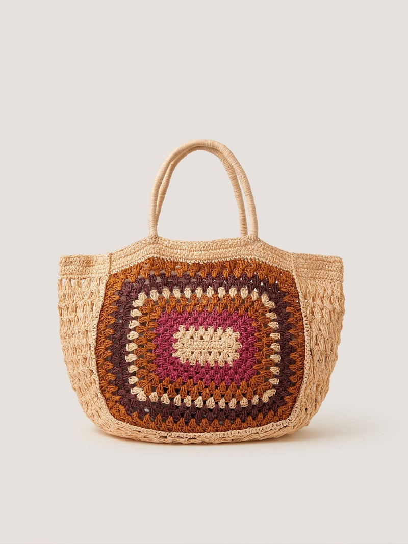 Monsoon Natural Cate Crochet Beach Bag, UK version