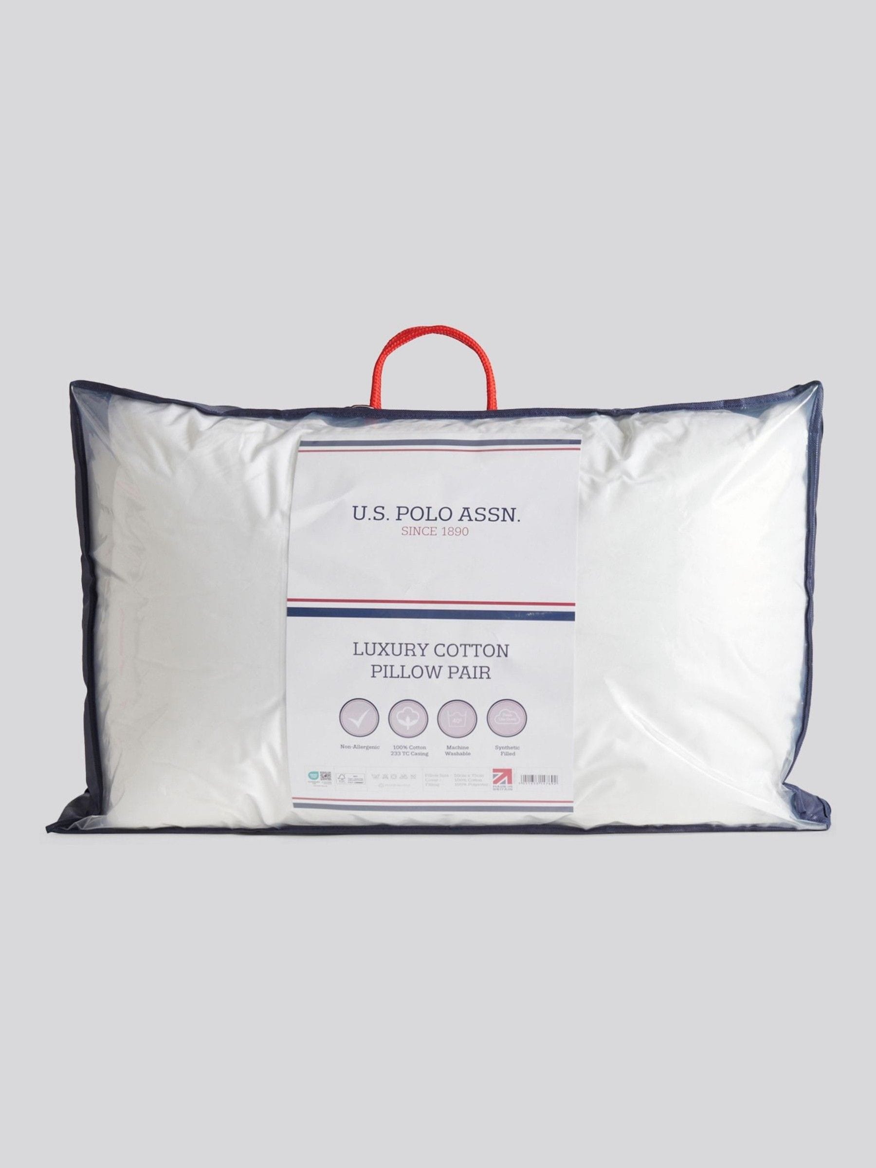Us Polo Assn hypoallergenic cotton pillow pair 48x74cm, UK version