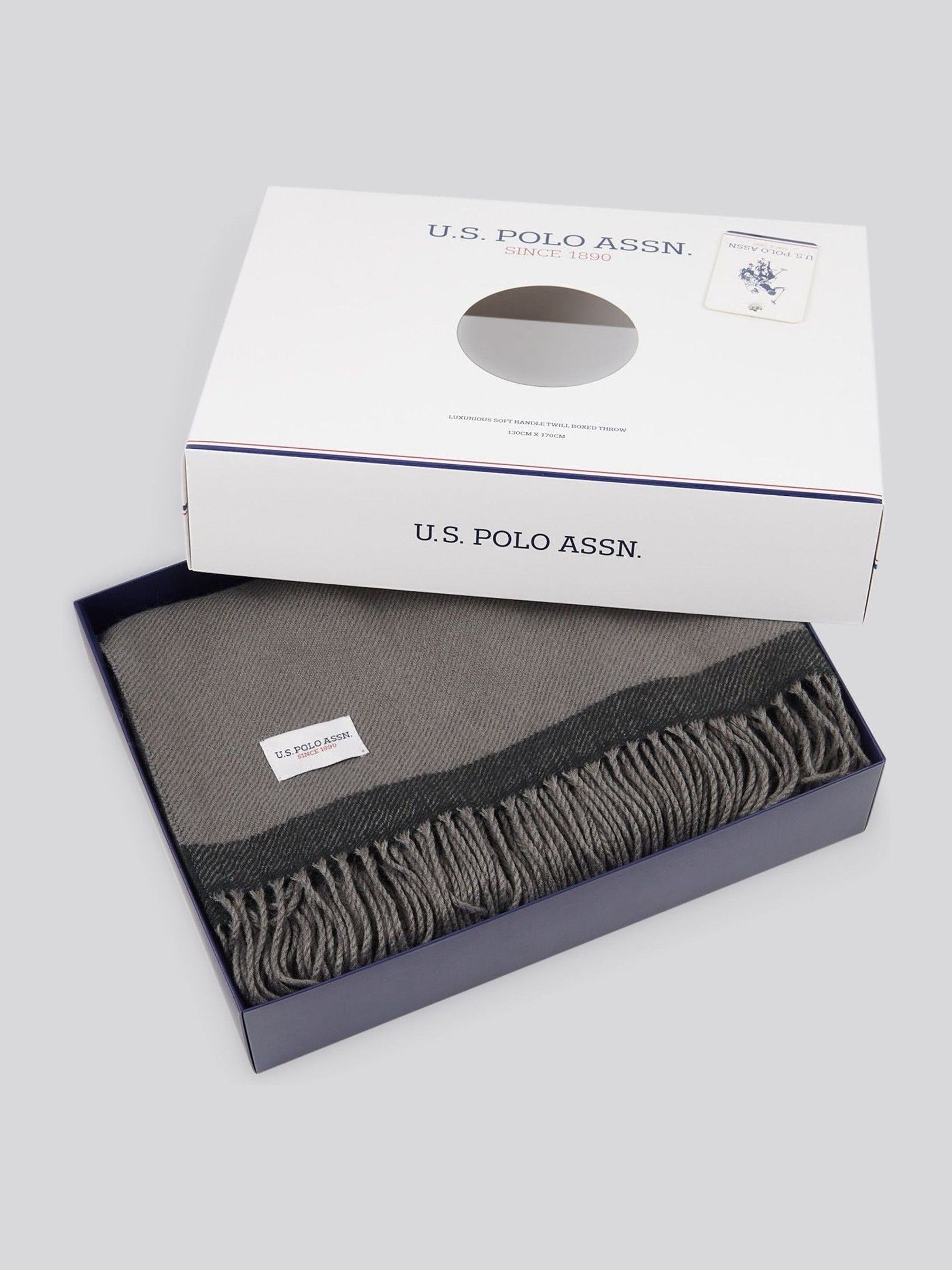 U.S. Polo Assn. Tornado twill boxed throw 130x170cm - British product