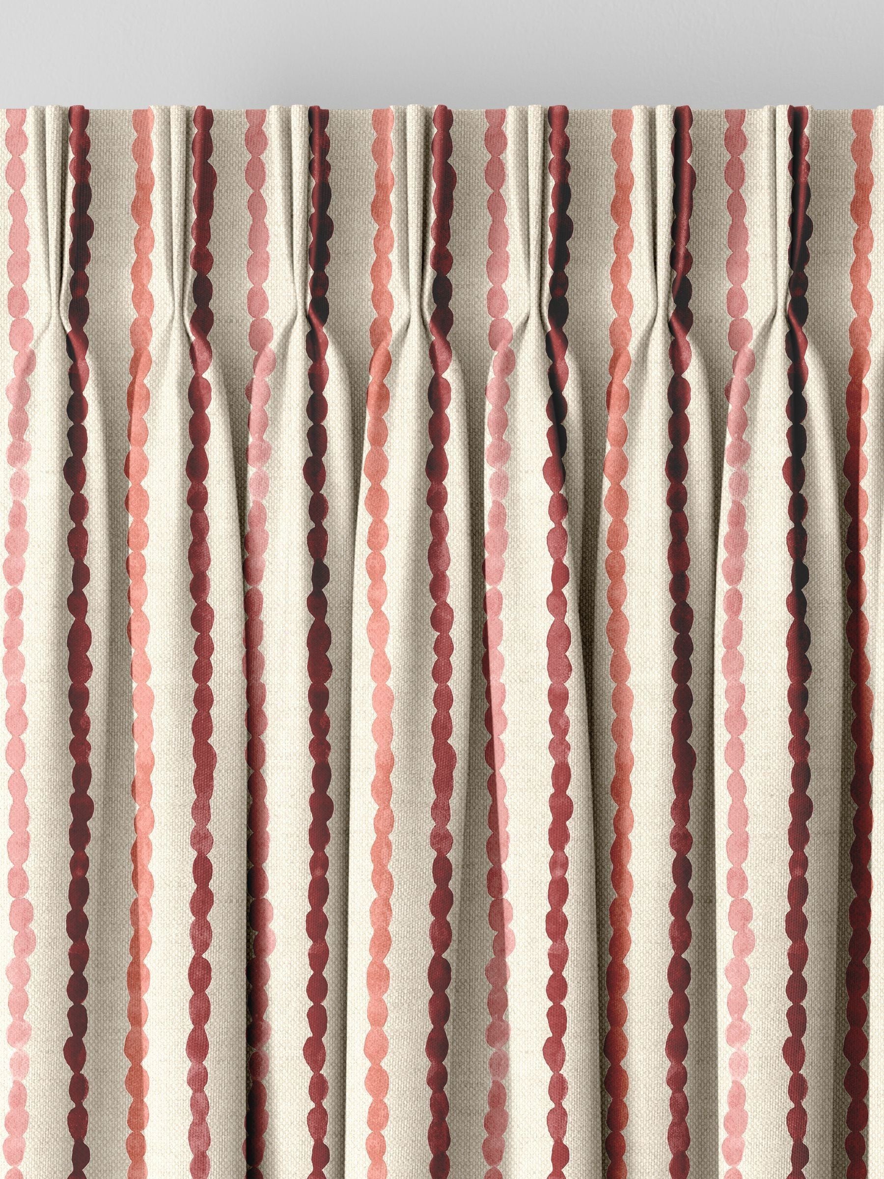 Emily Bond red Moroccan stripe made to measure curtains, imported from the UK