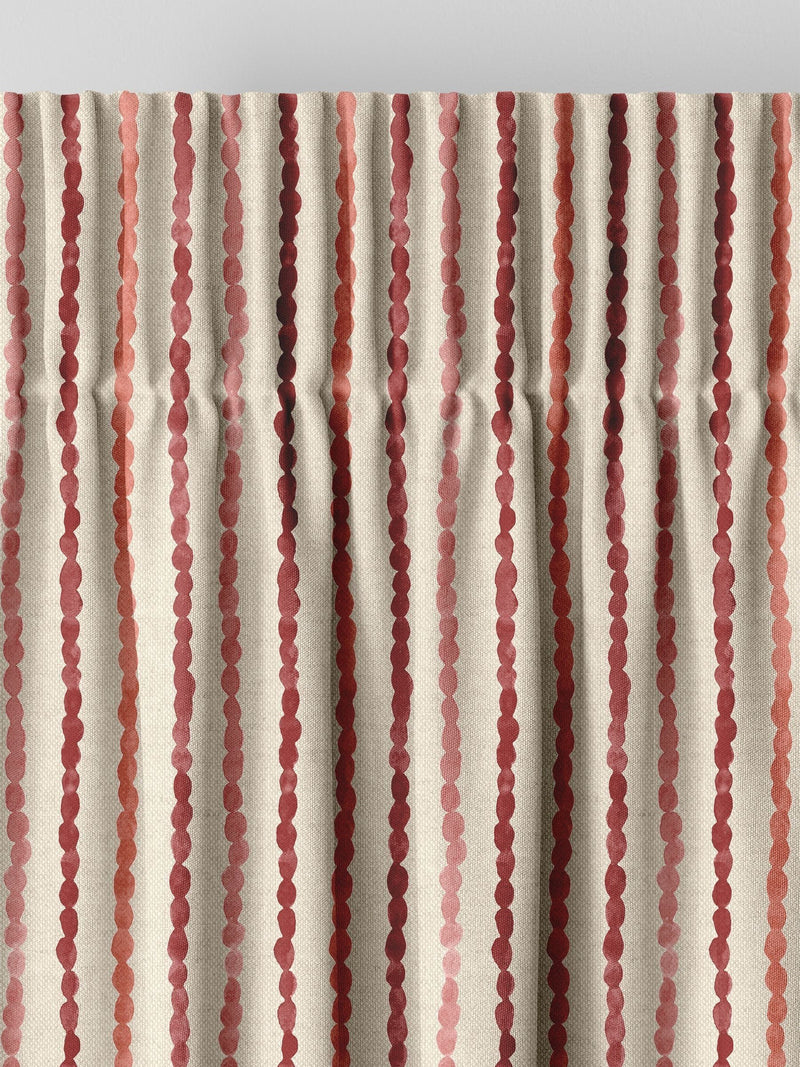 Emily Bond red Moroccan stripe made to measure curtains, imported from the UK