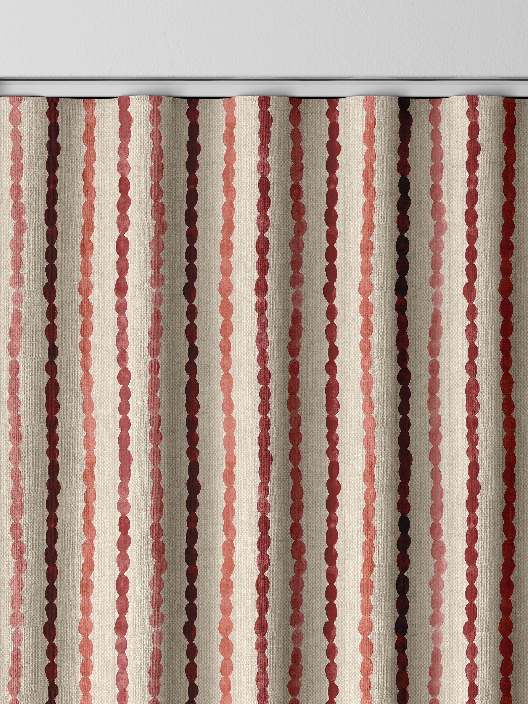Emily Bond red Moroccan stripe made to measure curtains, imported from the UK