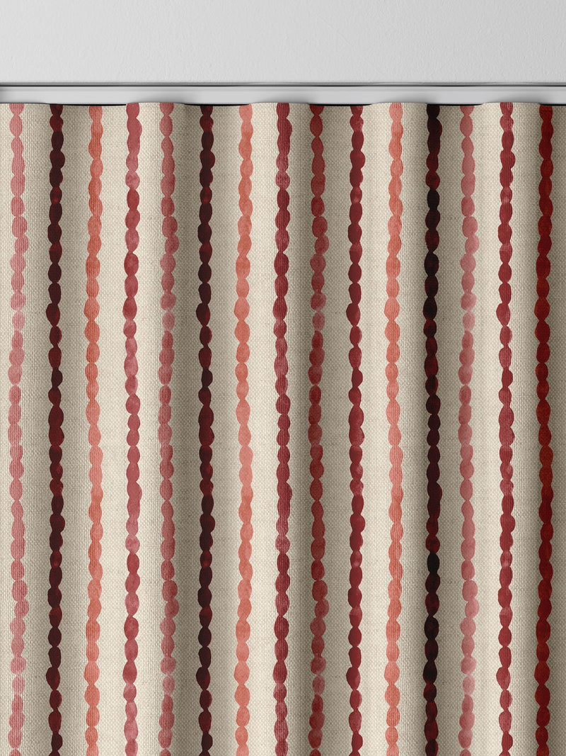 Emily Bond red Moroccan stripe made to measure curtains, imported from the UK
